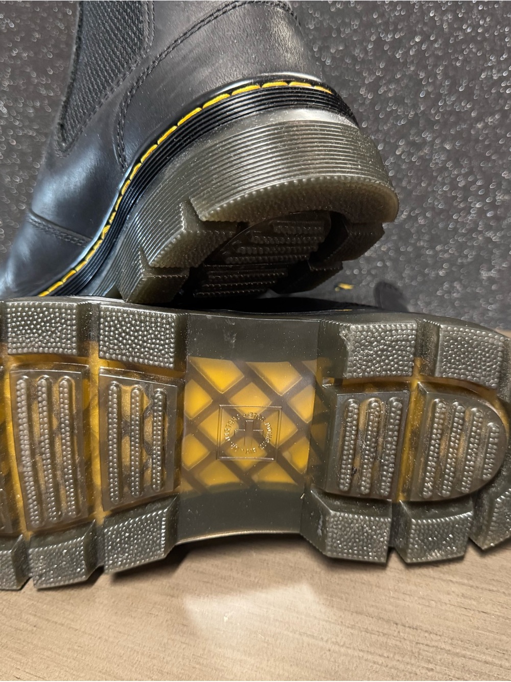 Dr. Martens Black Chelsea Lug Boots with Yellow Stitching - Picture 3 of 10
